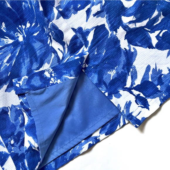 ADRIANNA PAPELL BLUE WHITE FLORAL SHEATH SLEEVELESS LINED KNEE LENGTH DR… - Picture 10 of 16